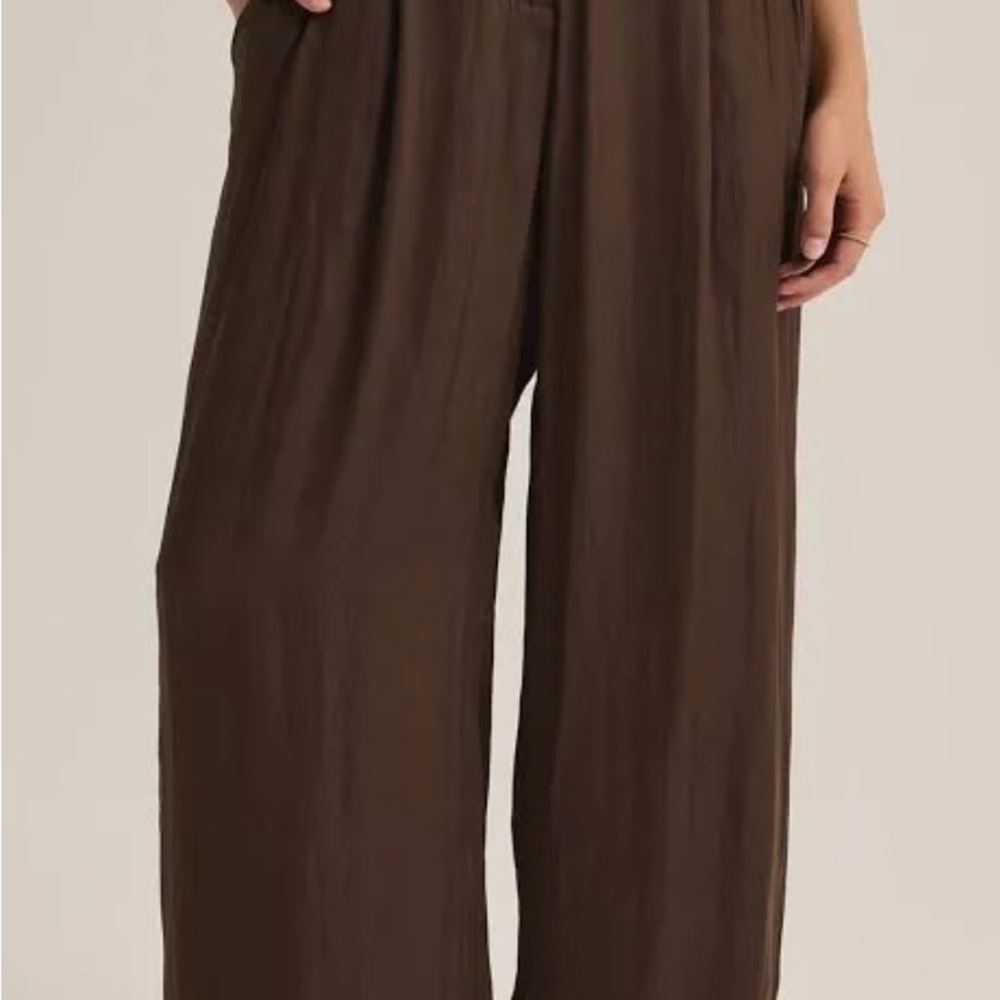 Z Supply Wide Leg Satin Pants with Pockets Brand New